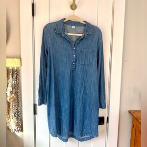 Old Navy Light Blue Denim Shirt Dress Button Front Women’s XL